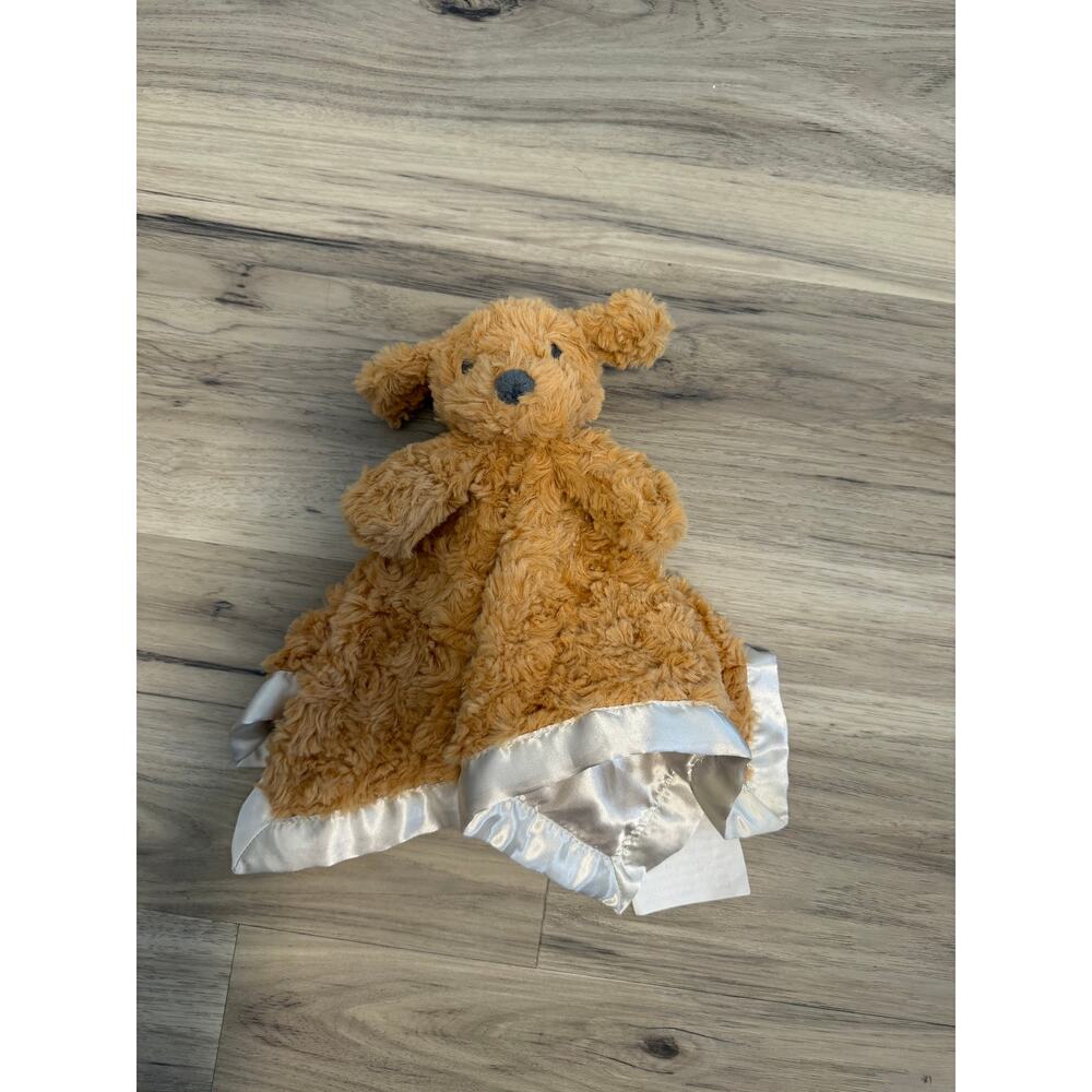 Cloud Island Puppy Dog Lovey 13" Security Blanket Brown Golden Doodle Satin Tag